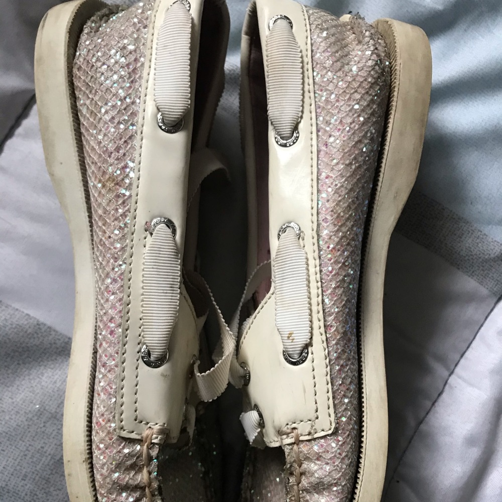 White Glitter Sperrys